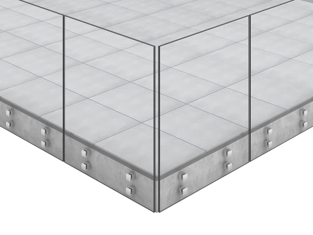 Garde-corps terrasse GLASSFIT CC-772 pour un angle ext&eacute;rieur